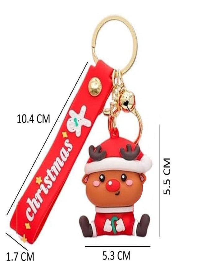 IndusBay® 4 Pieces, Christmas Theme Cute Keychain Bag Keychain Key Holder Christmas Party Gift Giveaways Pendants Key Chain Gifts, Multicolor - Image 3